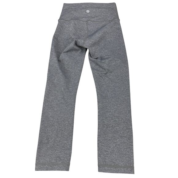 LULULEMON Wunder Under Crop Hi-Rise Luxtreme 21" Size 2 Heathered Black - Picture 5 of 7